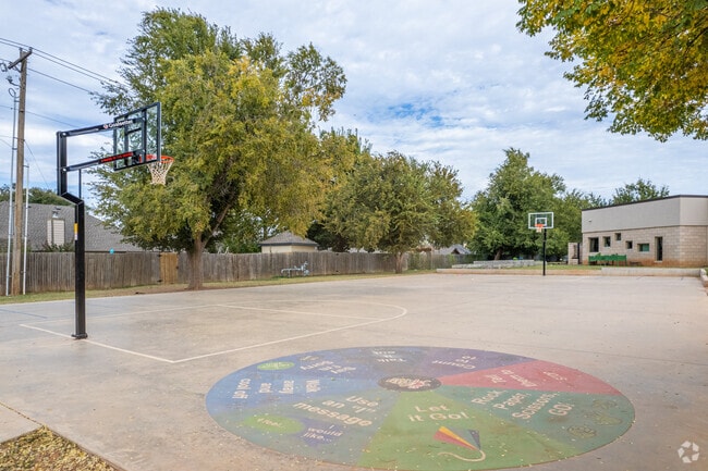 Basketball courts for sports enthusiasts at Eisenhower Elementary School in Norman.