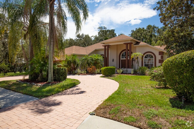 Spanish inspired homes with brick driveways are a common sight in Parrish.