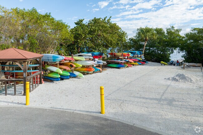 Many people store their kayaks at the launch area in Bayfront Park in Longboat Key