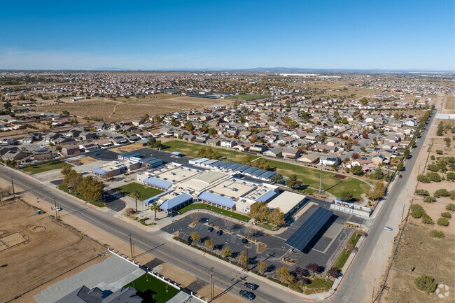 Mesquite Trails Elementary is sprawling and expansive from the view above.