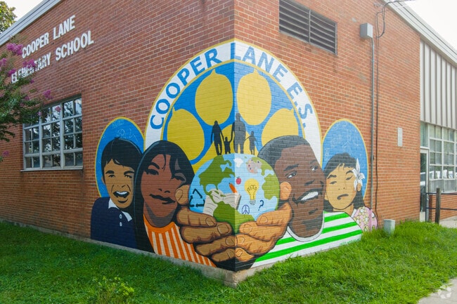An inspirational mural at Cooper Lane Elementary School in Radiant Valley.