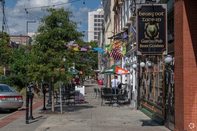 The taverns of downtown Macon are a short ride from the Napier Heights Historic District.