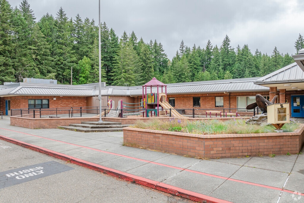 Views of outdoor play area at Clear Creek Elementary School.