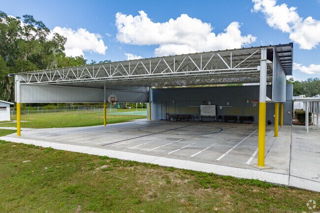 Lacoochee Elementary school has a covered play area for rainy days.