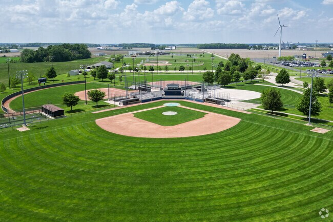Memorial Park in Archbold has a beautiful baseball stadium for local teams.