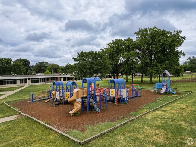 Jessie T Zoller School playground is a beautiful and inviting part of the large school field.