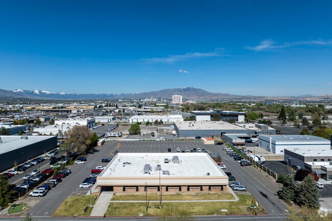 An aerial view of Washoe Inspire Academy facing West.