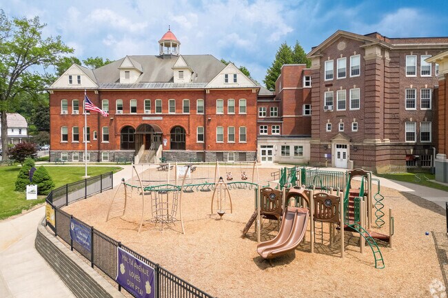Malta Avenue Elementary School offers a welcoming place to learn with a playground just outside.