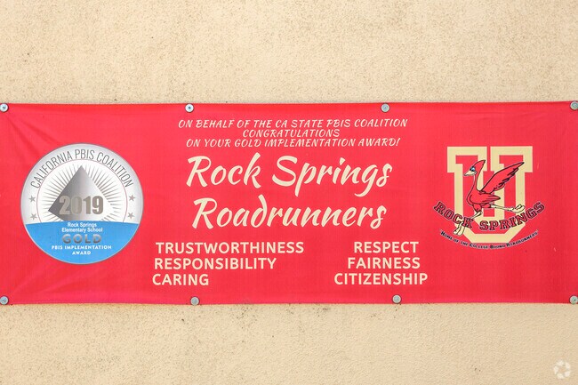 The Rock Springs Roadrunners banner at the Rock Springs Elementary School in Escondido.