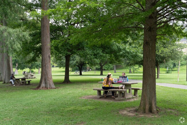 Broadmoor residents enjoy picnics in their neighborhood.