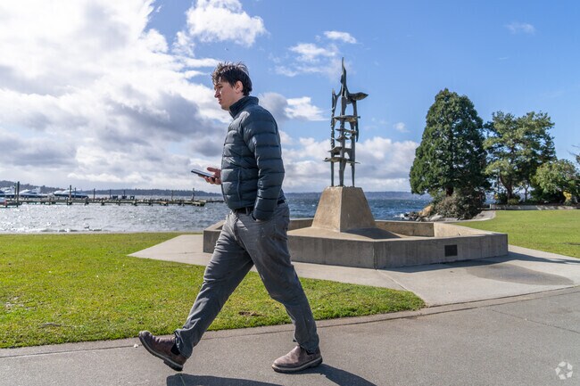 Take a peaceful walk surrounded by nature at Marina Park Public Beach near Everest.