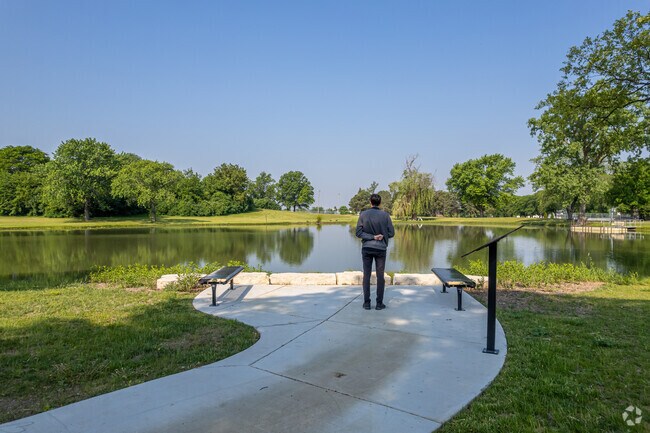 A resident of South Lombard stops to enjoy the scenic view.