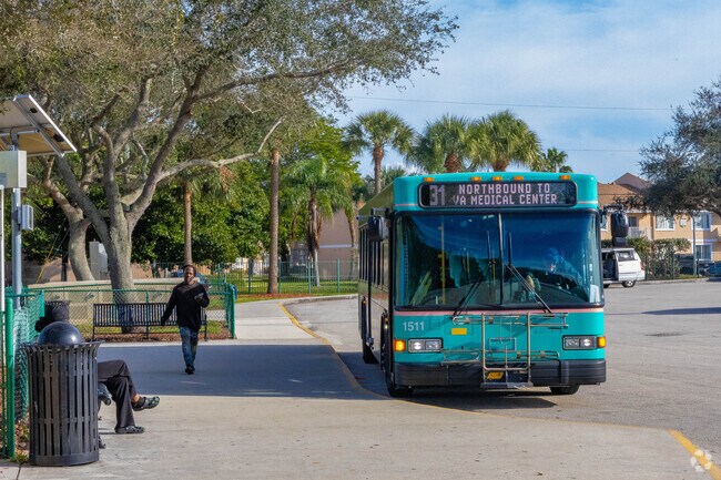 Mangonia Park residents have the convenience of many bus lines in the neighborhood.