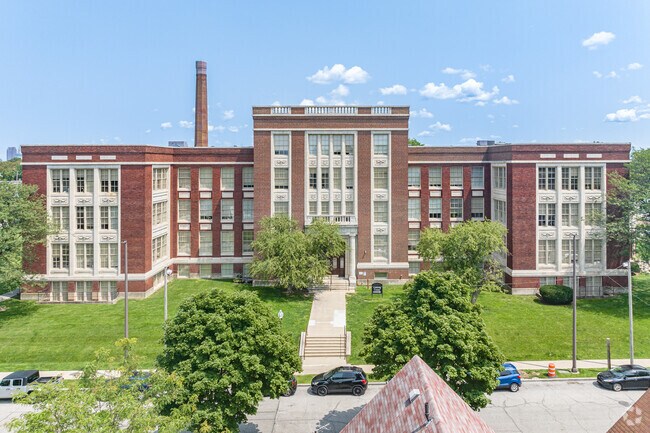 The historic West Tech High School is an iconic building in the Cudell neighborhood.