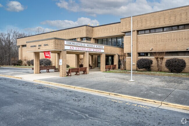 Thomasville Middle School has a large campus in Thomasville, NC.