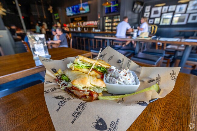 Delight your taste buds with gourmet paninis at Riverview's Papago Brewing Co. in Mesa, AZ.