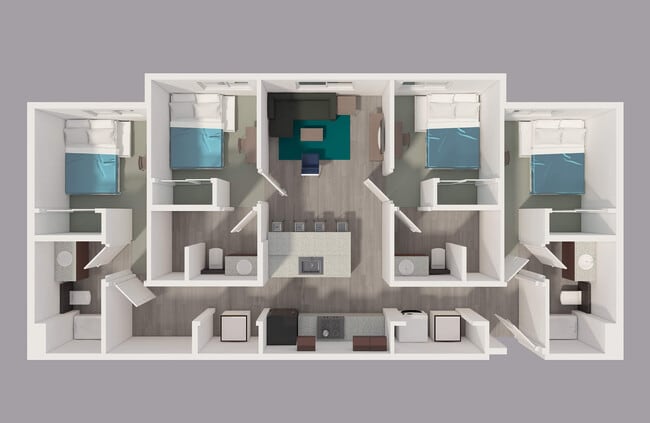 Floor Plan: D1 4x4 (4 Beds 4 Private Bathrooms)