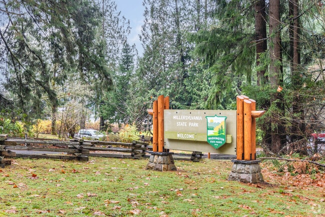 Millersylvania State Park near Rainier features hiking trails and a lake for outdoor recreation.