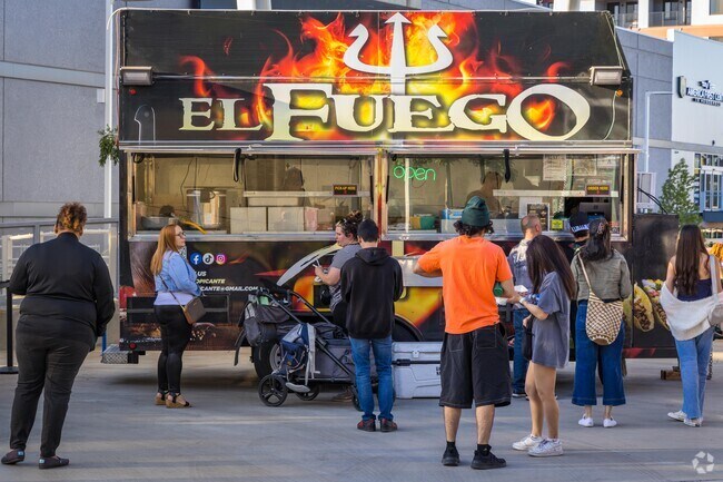 Local food trucks will gather at Water Street Plaza near the Water Street District.
