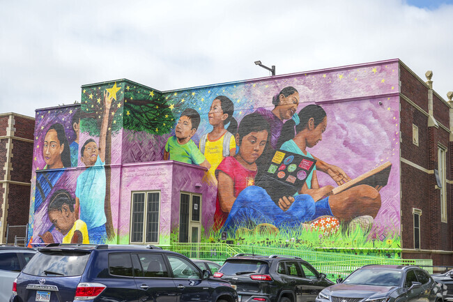 Pasteur Elementary School is recognized for the beautiful mural located in  
West Elsdon