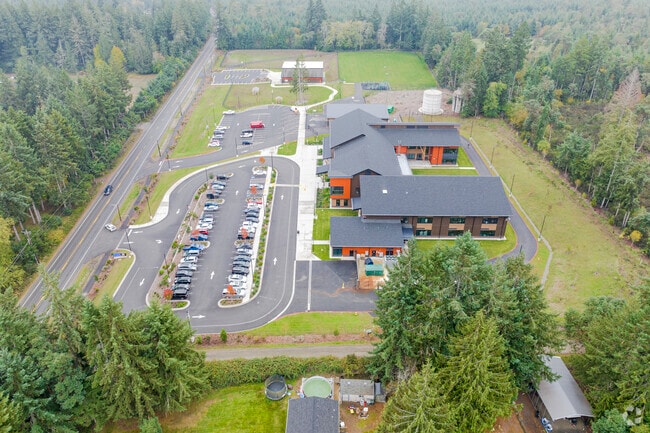 Aerial of Evergreen Elementary School campus.