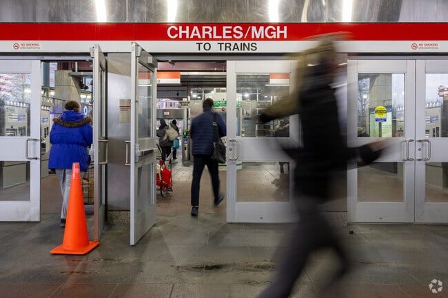The Charles MGH T stop in Beacon Hill is a convenient way to commute sans car.