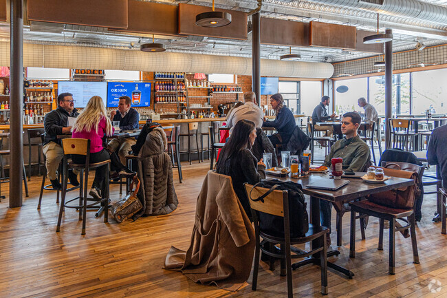 New Holland Brewing is a local hotspot near Montello Park, serving craft beers and pub food.