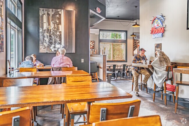 Tall Tales Taphouse is one of the only restaurants in Personsburg, serving pizza and pub fare.
