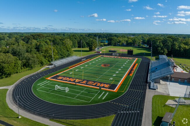 The Clio Mustangs play at Clio Area High School.