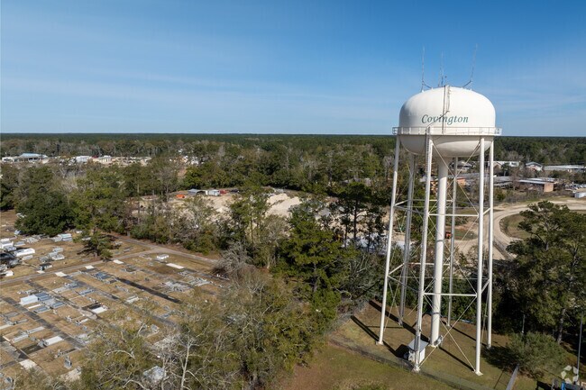 Covington’s water tower stands tall as a local landmark.