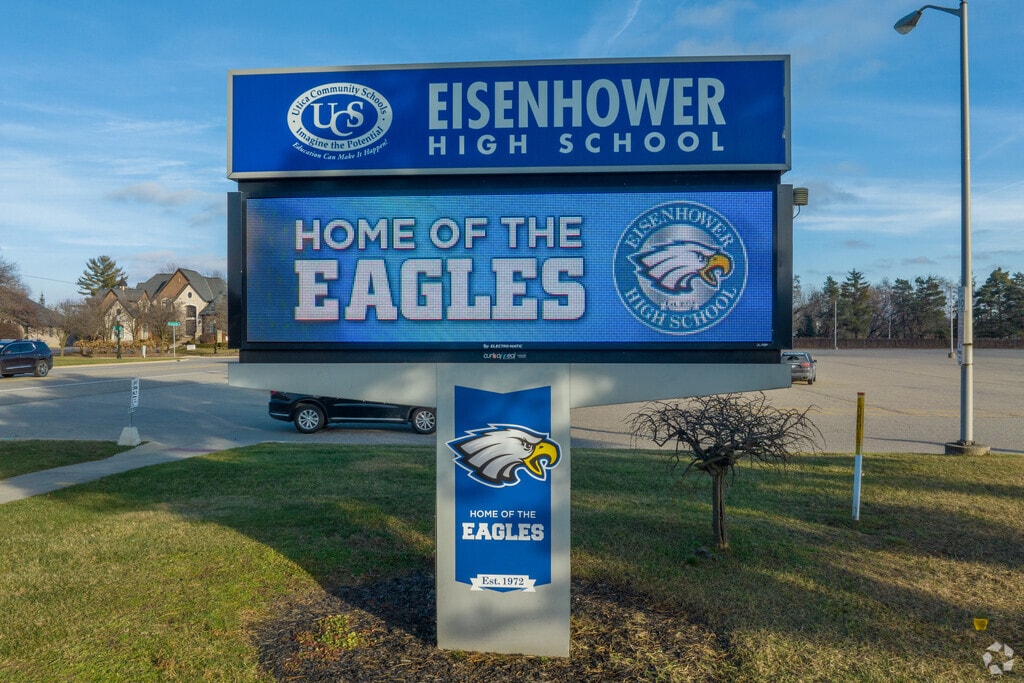 The sign at Eisenhower High School.