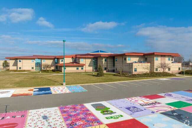 The side of Dakota High School in Macomb, Michigan.