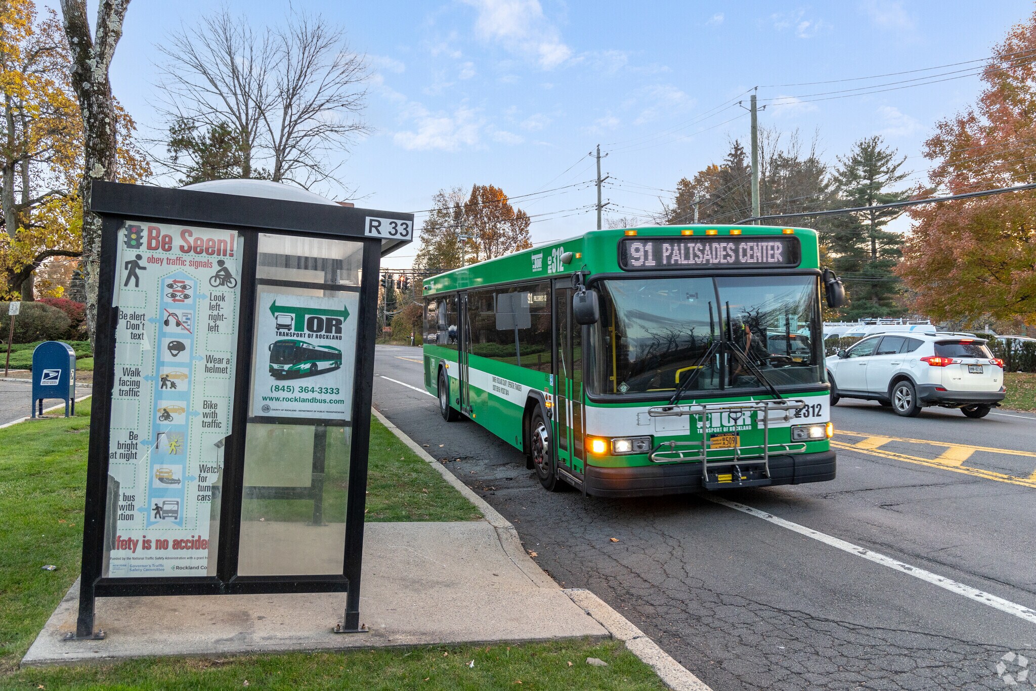 A daily bus line links Hempstead commuters to New York City transit hubs.