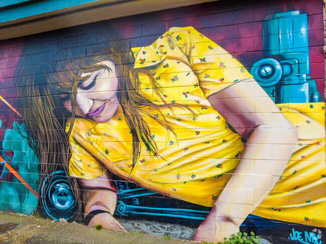 The nearby downtown Burien has many locally made murals along the businesses.