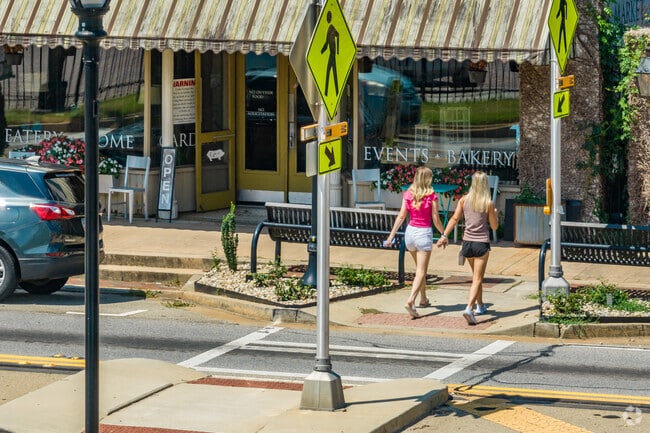 Downtown Locust Grove has free parking and is very walkable.