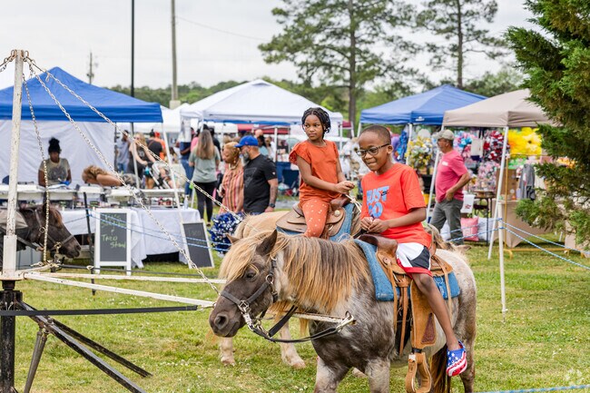 Kids can ride a pony during the Locust Grove Day Festival.