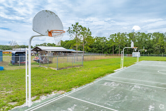 Students enjoy outdoor play on the sports courts at Pine View Middle School.