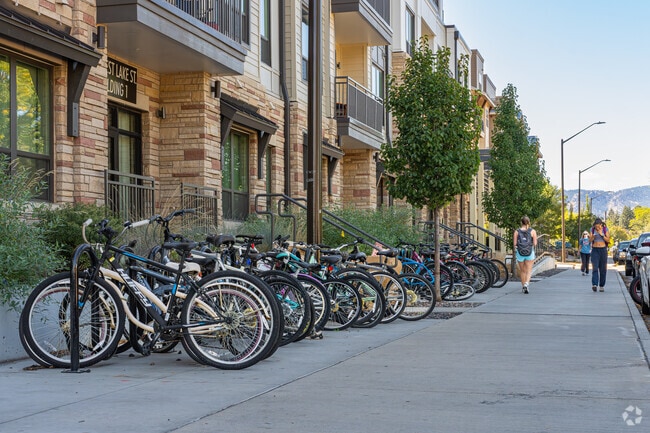 Students of CSU park their bikes outside their housing near Sheely Addition.
