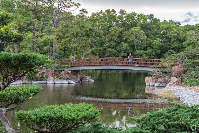 Take a peaceful walk at Morikami Museum and Japanese Gardens near Addison Reserve.