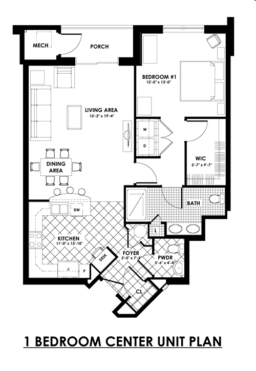 1BR/1.5BA