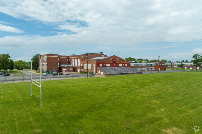 Catch a game from the stands at the Penns Grove Middle School football field.