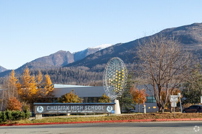 Chugiak High School is conveniently located just off Glenn Highway.