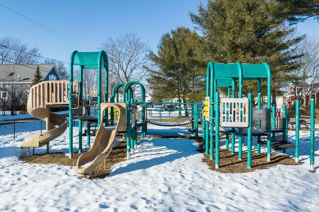 Ferry Village children love to play on the School Street Playground whenever its not cold.