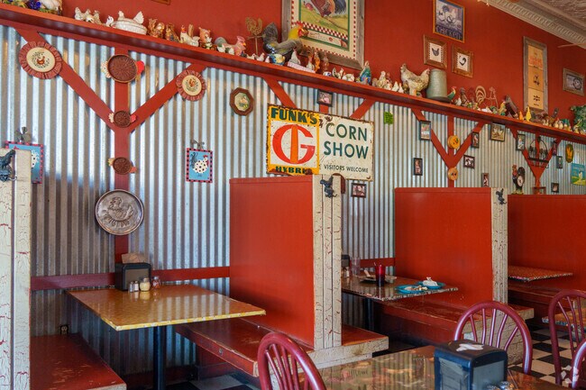 The interior of a restaurant in Tahlequah offers a warm and inviting atmosphere, with carefully curated décor in many of the restaurants.