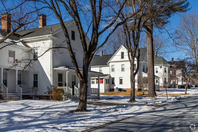 Many old Colonial style homes near Amherst College have been converted to rental propeties.