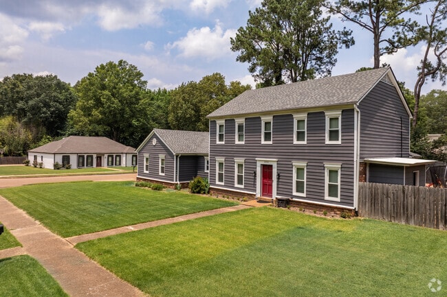 Poplar Estates features traditional home styles popular in the 1970s and 1980s.