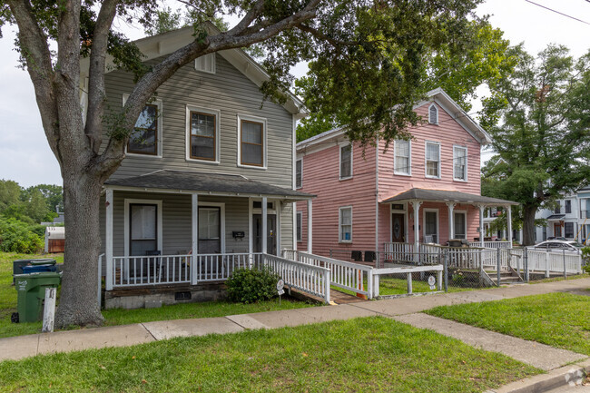 Mature trees along the sidewalks show Upper Downtown has been developed for a long time.