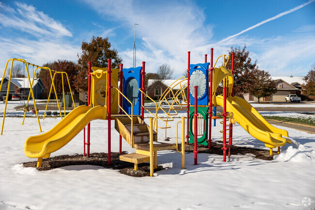 Kids can climb on the neighborhood playground in Haysville.
