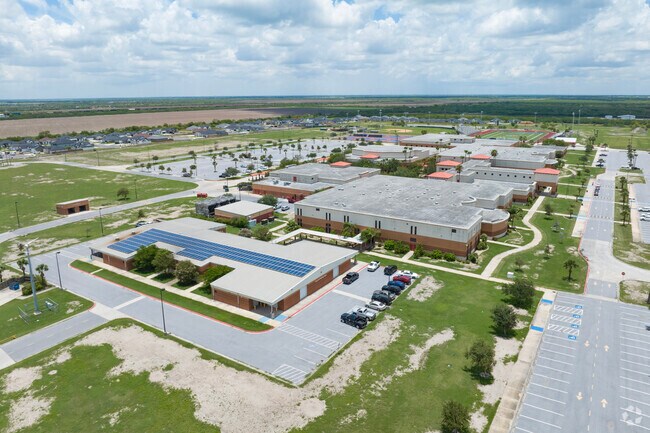 Veterans Memorial Early College High School hosts grades 9th to 12th in the Brownsville area.