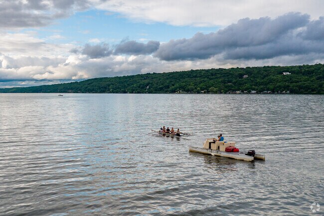McLean rowers practice on nearby Cayuga Lake.